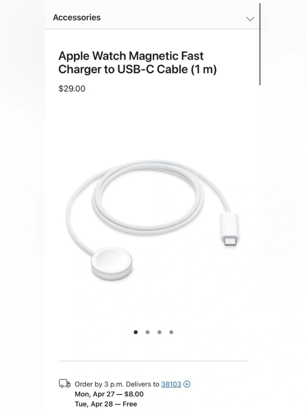 Apple Store White Braided Magnetic Fast Charging Cable with USB-C
